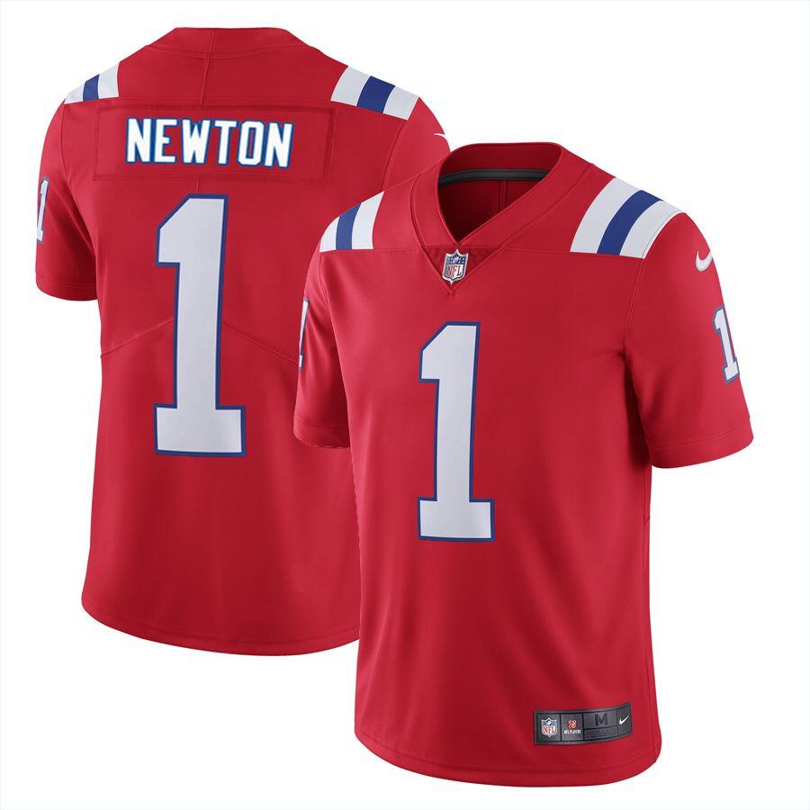Men's New England Patriots #1 Cam Newton 2020 New Red Vapor Untouchable Limited Stitched Jersey